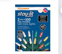 Sylvania Stay-lit 100 Mini luces LED que cambian de color, paquete de 4