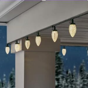 100 luces LED C9 facetadas de color blanco cálido