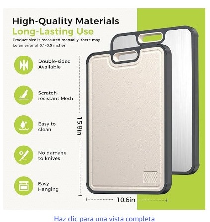 Tabla de cortar de titanio para cocina fácil de limpiar, de 16 x 11 pulgadas - Imagen 2