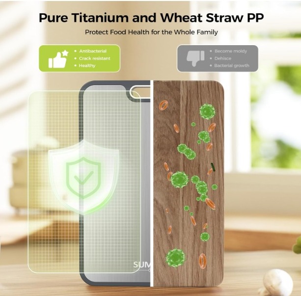 Tabla de cortar de titanio para cocina fácil de limpiar, de 16 x 11 pulgadas - Imagen 3