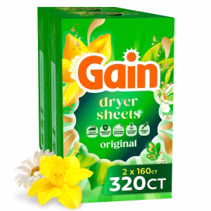 Paños Gain Dryer Sheets, Original